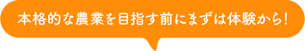 本格的な農業を目指す前にまずは体験から